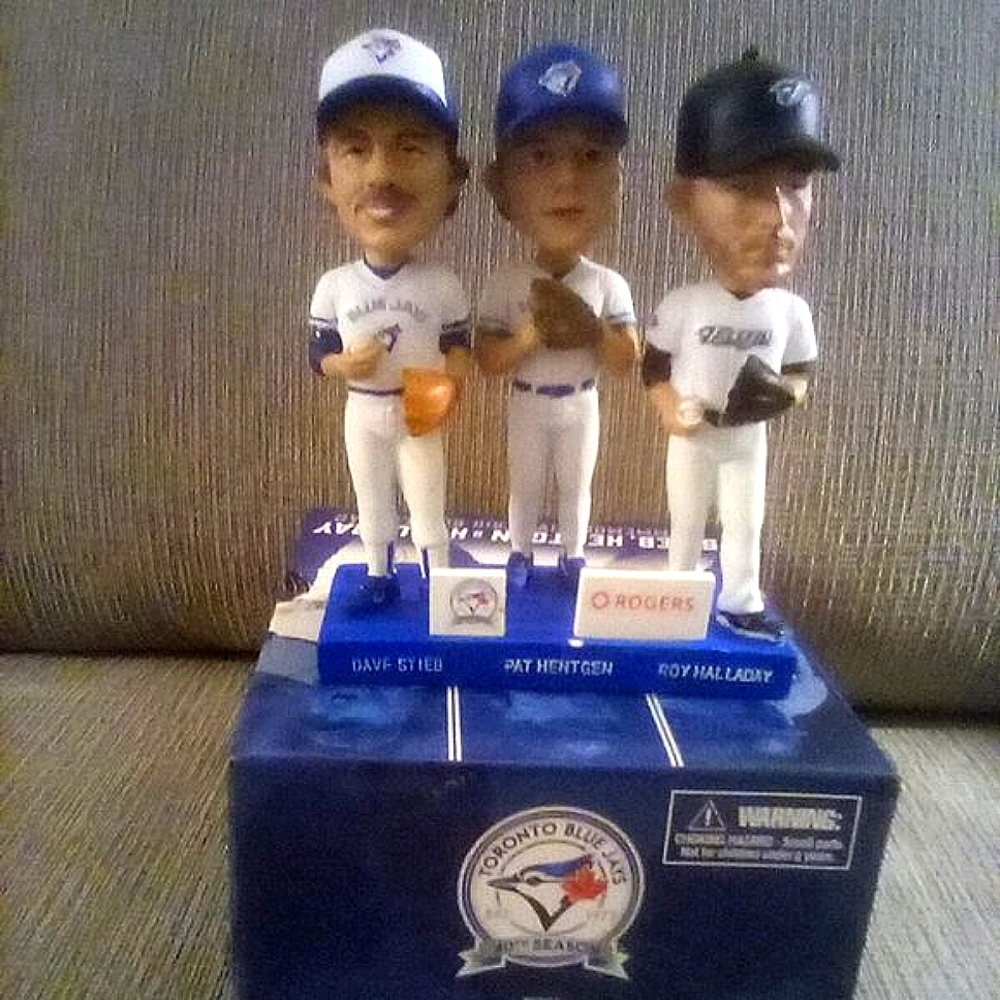 Toronto Blue Jays Bobblehead Trio- Stieb, Hentgen & Halladay  Blue Jays, In Box